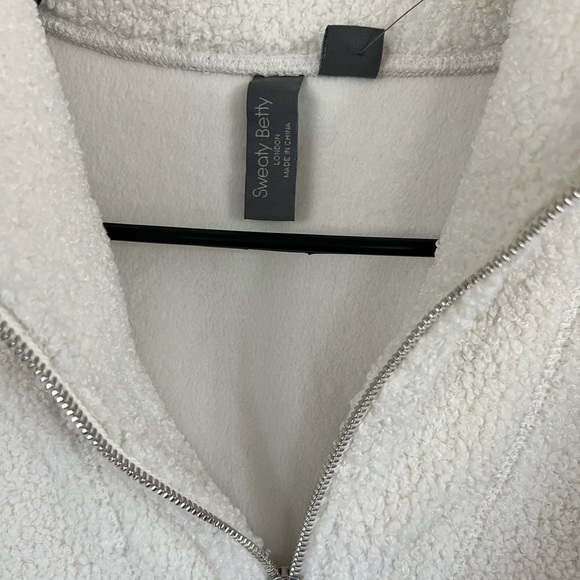 Sweaty Betty Lomond Fleece Half Zip Pullover Lily White - Picture 8 of 10